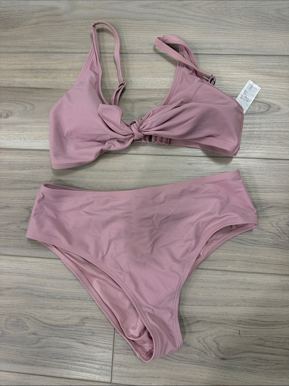 Mauve Knot Front Bikini Set